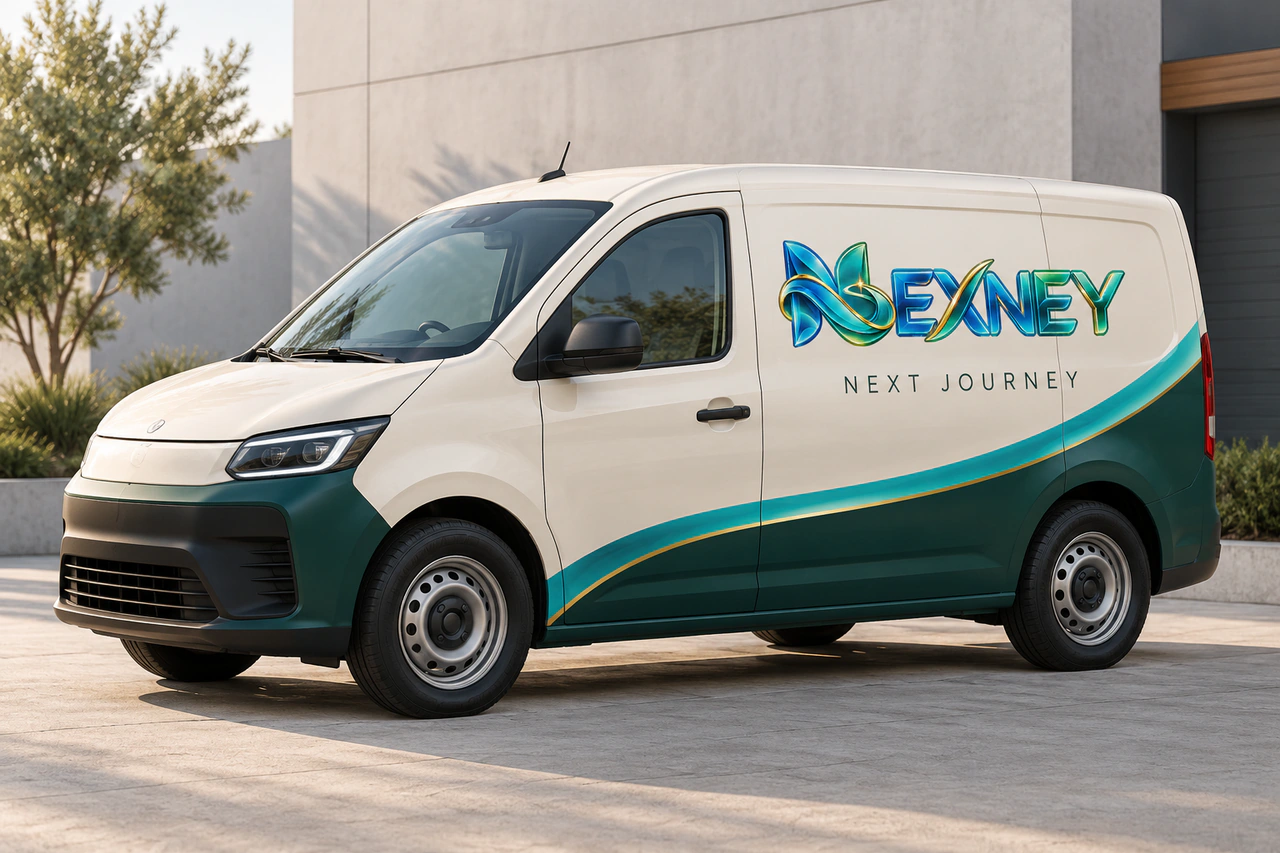 Concept showing Nexney branding on a vehicle.